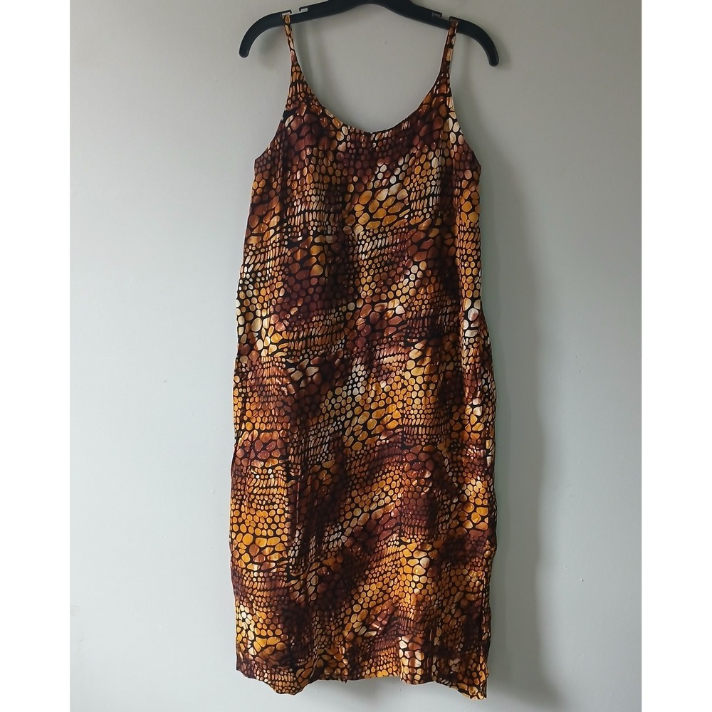 Vintage Eagle Ray Traders Women's Size Large Batik Midi Shift Sundress 1990's